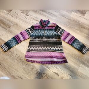 Wrangler Women's Pullover Fleece - Aztec Pattern - Pre-Owned - Medium